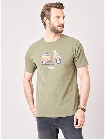 T-shirt regular homme en 100% coton avec imprimé scooter vintage 'deeluxe'