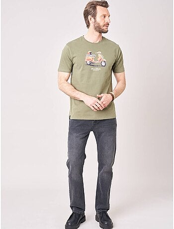 T-shirt regular homme en 100% coton avec imprimé scooter vintage 'deeluxe'