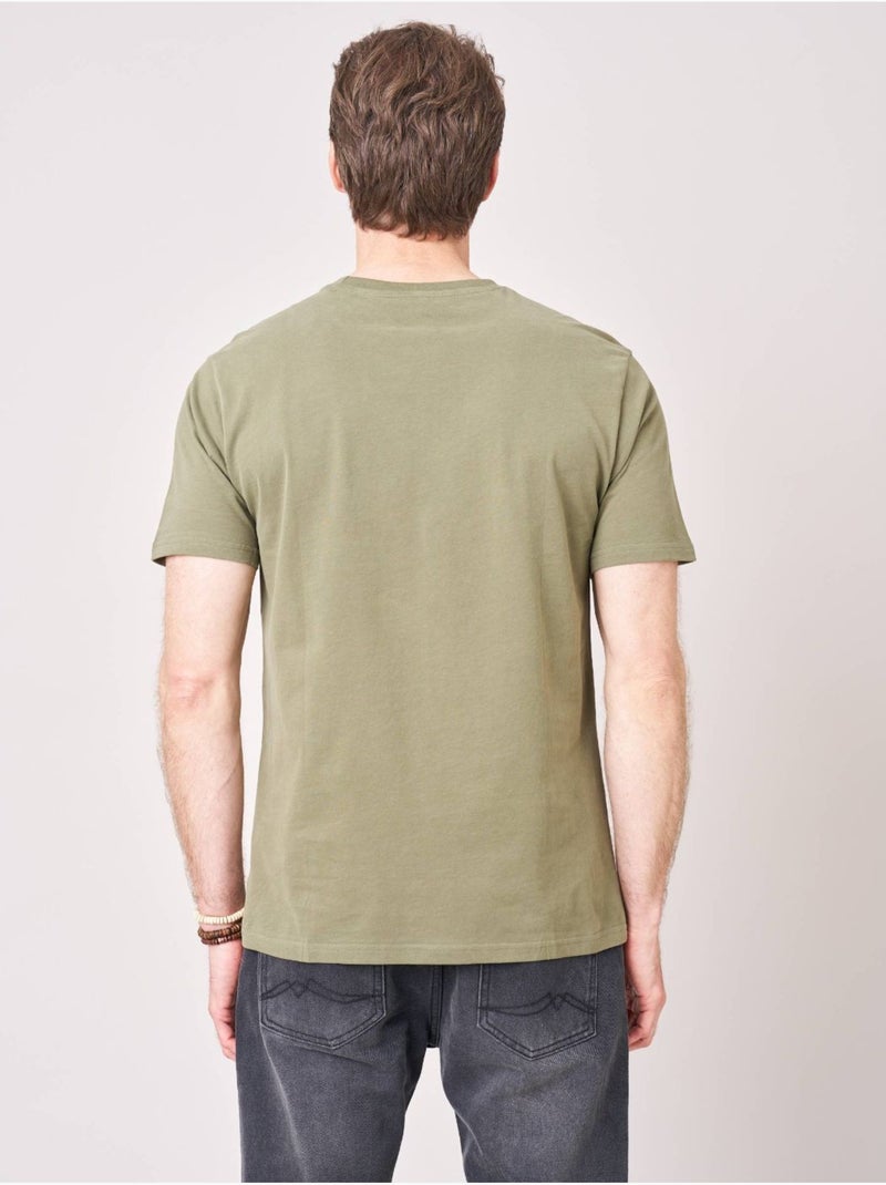 T-shirt regular homme en 100% coton avec imprimé scooter vintage 'Deeluxe' Kaki - Kiabi