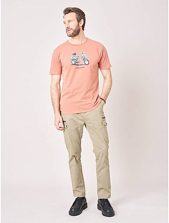 T-shirt regular homme en 100% coton avec imprimé scooter vintage 'deeluxe'