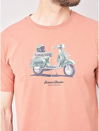 T-shirt regular homme en 100% coton avec imprimé scooter vintage 'deeluxe'