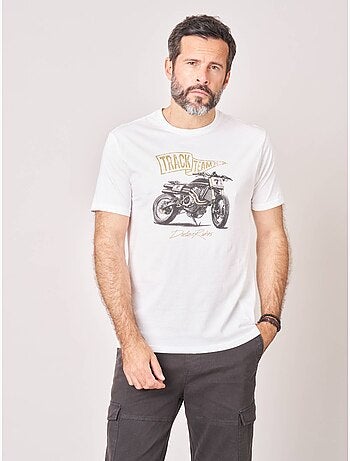 T-shirt regular homme en 100% coton imprimé moto 'Deeluxe'