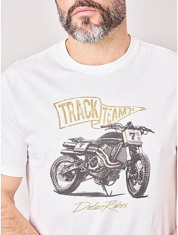 T-shirt regular homme en 100% coton imprimé moto 'Deeluxe'