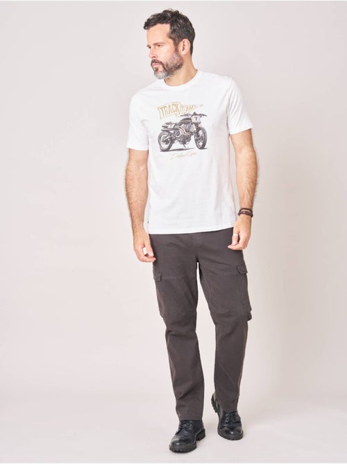 T-shirt regular homme en 100% coton imprimé moto 'Deeluxe' - Kiabi
