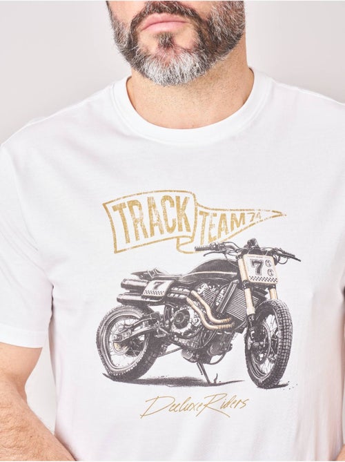 T-shirt regular homme en 100% coton imprimé moto 'Deeluxe' - Kiabi