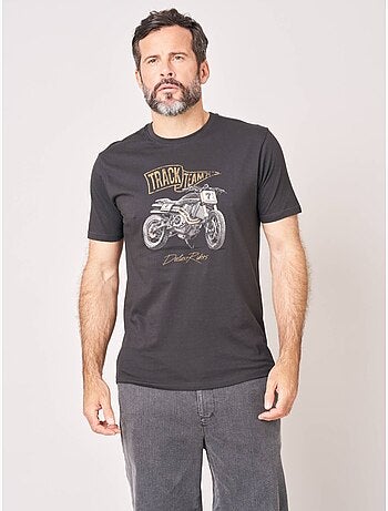 T-shirt regular homme en 100% coton imprimé moto 'Deeluxe'