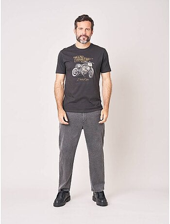 T-shirt regular homme en 100% coton imprimé moto 'Deeluxe'
