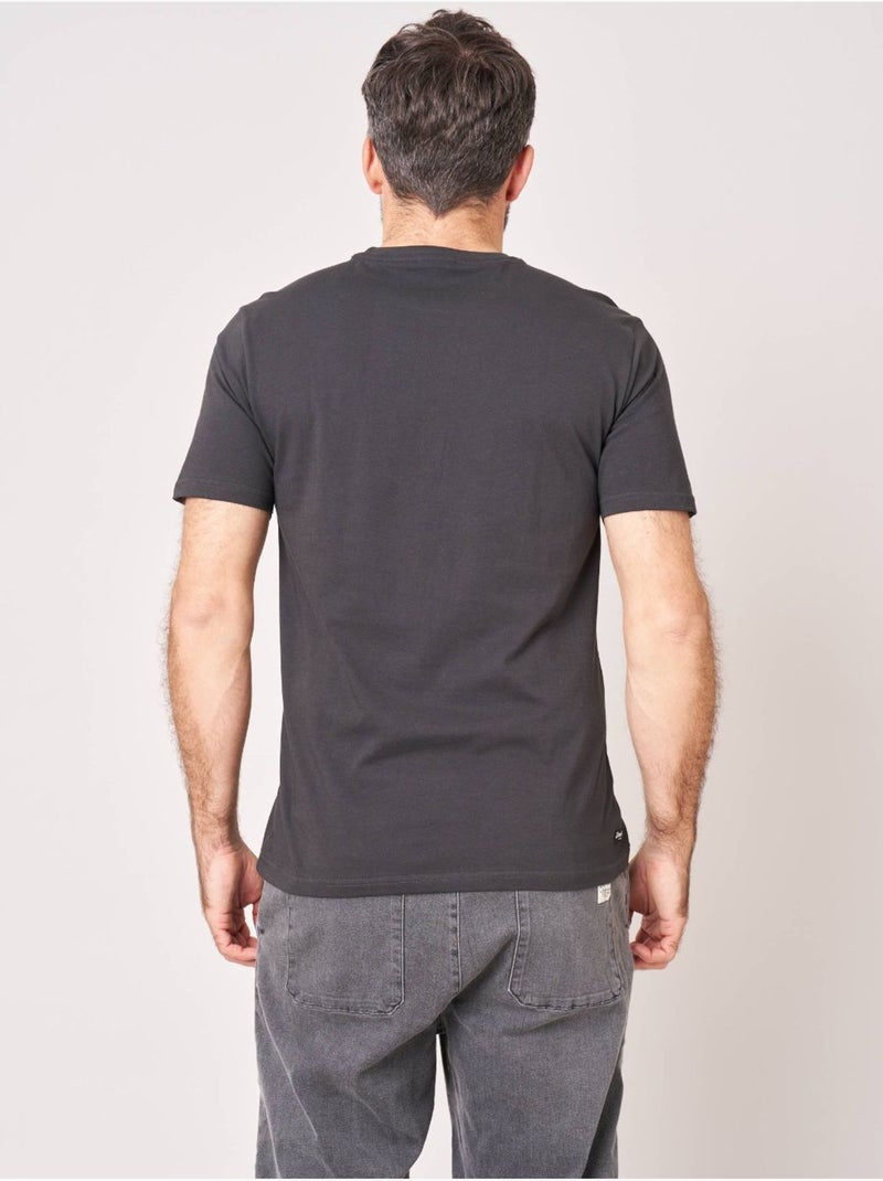 T-shirt regular homme en 100% coton imprimé moto 'Deeluxe' gris anthracite - Kiabi