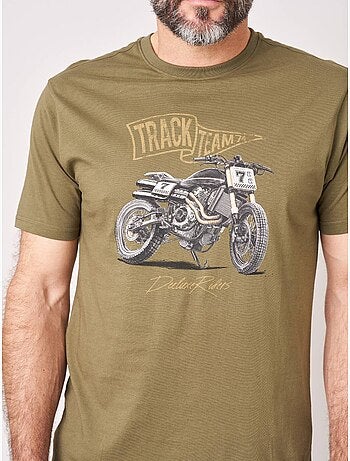 T-shirt regular homme en 100% coton imprimé moto 'Deeluxe'