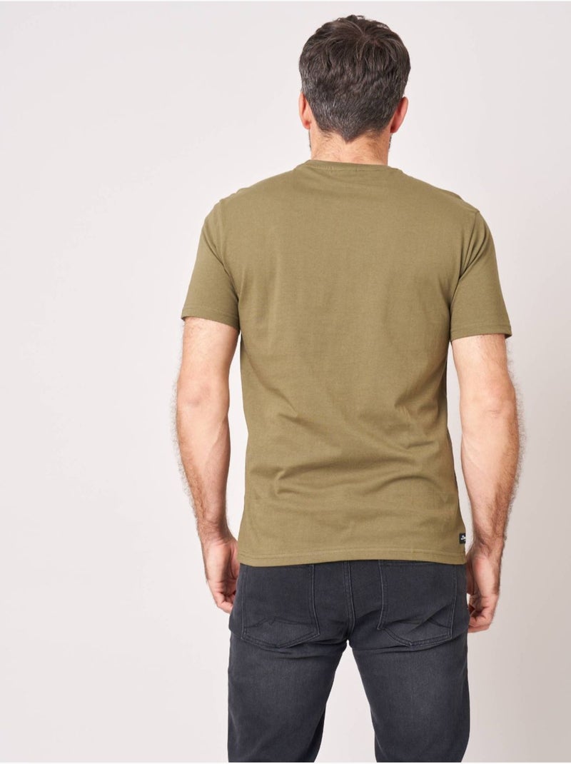 T-shirt regular homme en 100% coton imprimé moto 'Deeluxe' Vert bouteille - Kiabi