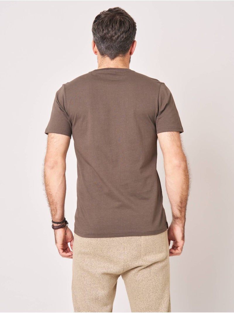 T-shirt regular homme en 100% coton imprimé ours sur canapé 'Deeluxe' Marron cappuccino - Kiabi