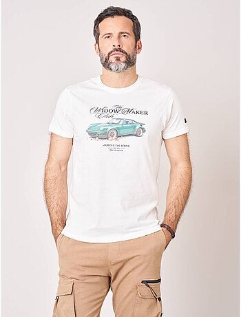 T-shirt regular homme en 100% coton imprimé voiture vintage 'Deeluxe'
