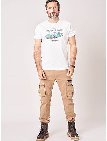 T-shirt regular homme en 100% coton imprimé voiture vintage 'Deeluxe'