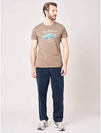 T-shirt regular homme en 100% coton imprimé voiture vintage 'Deeluxe'