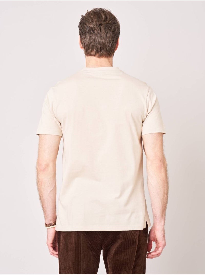 T-shirt regular homme en 100% coton jersey 'Deeluxe' Beige coquille - Kiabi