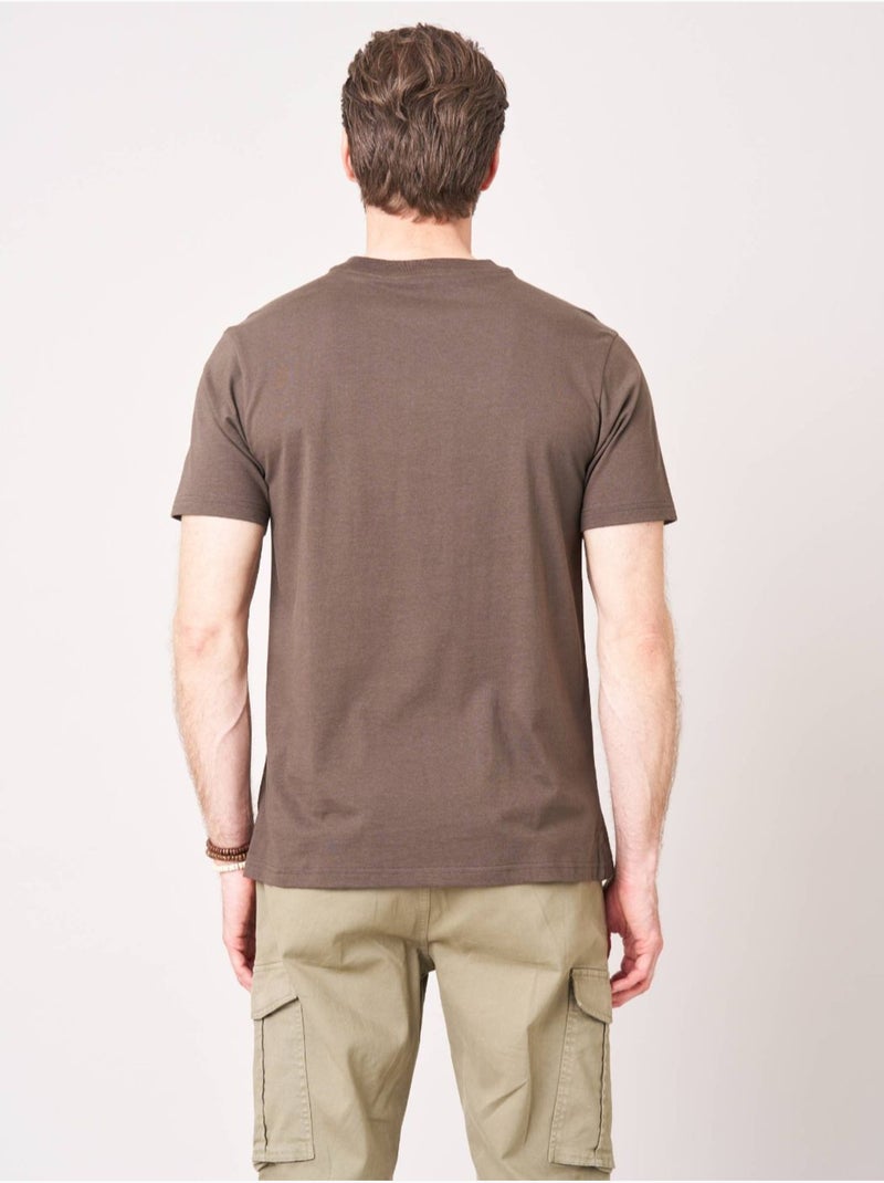 T-shirt regular homme en 100% coton jersey 'Deeluxe' Marron cappuccino - Kiabi