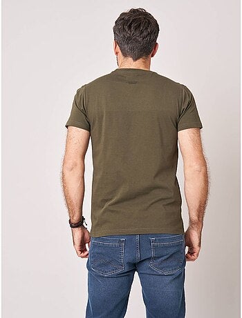 T-shirt regular homme en 100% coton jersey imprimé crâne avec casque et lunettes 'deeluxe'