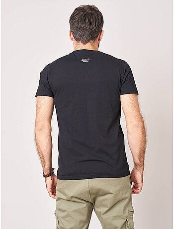 T-shirt regular homme en 100% coton jersey imprimé crâne avec casque et lunettes 'deeluxe'
