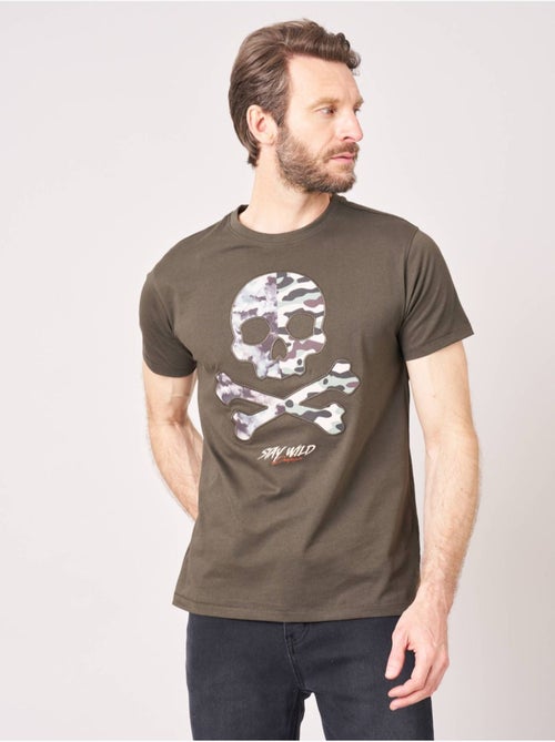 T-shirt regular homme en 100% coton jersey imprimé crâne camouflage 'deeluxe' - Kiabi T-shirt regular homme en 100% coton jersey imprimé crâne camouflage 'deeluxe' - Kiabi
