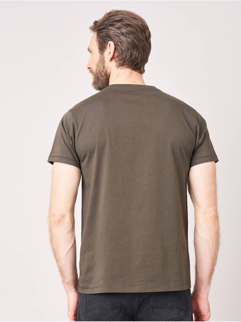 T-shirt regular homme en 100% coton jersey imprimé crâne camouflage 'deeluxe' Vert foncé - Kiabi