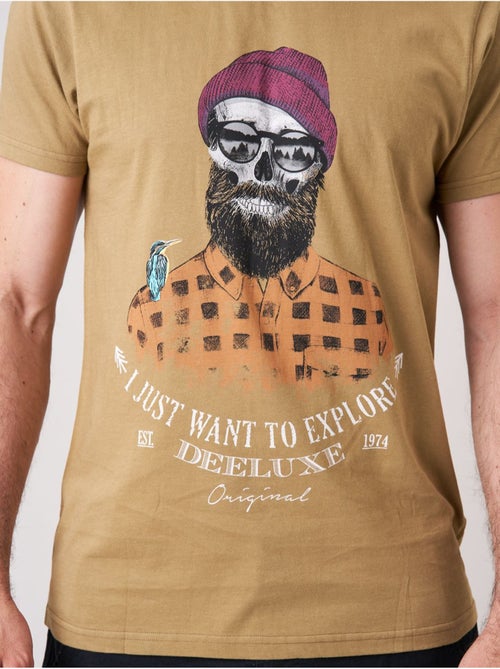 T-shirt regular homme en 100% coton jersey imprimé crâne explorer 'deeluxe' - Kiabi T-shirt regular homme en 100% coton jersey imprimé crâne explorer 'deeluxe' - Kiabi