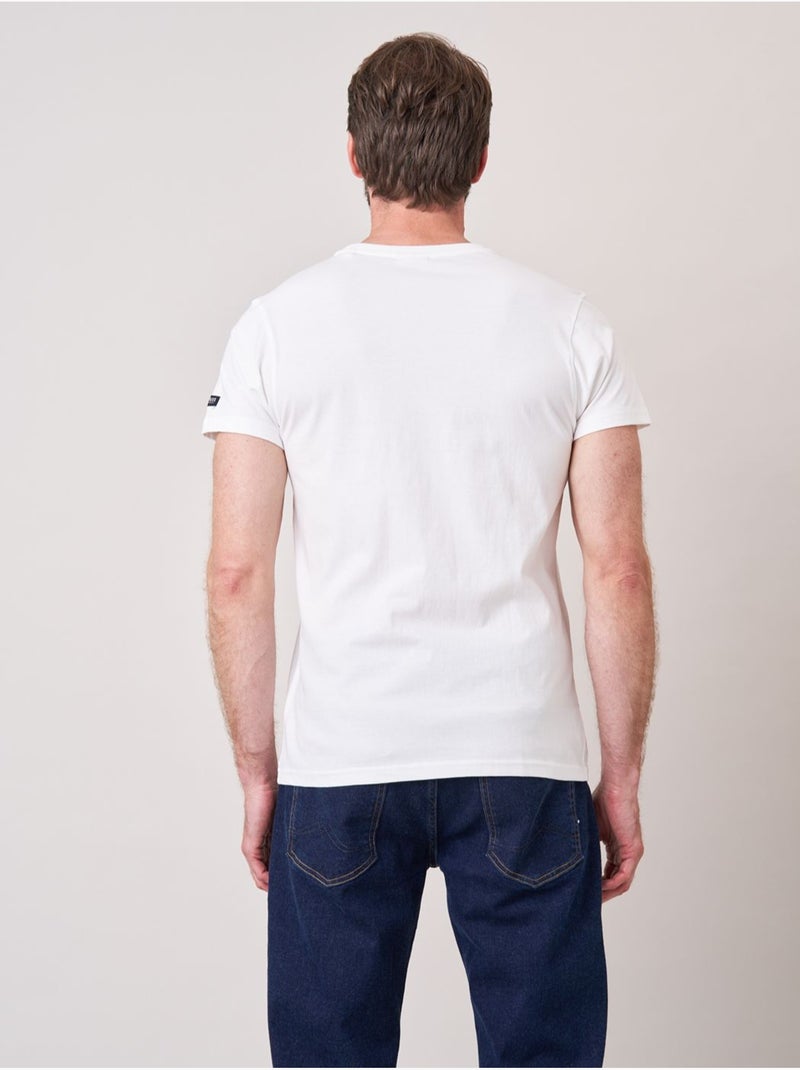T-shirt regular homme en 100% coton jersey imprimé crâne explorer  'Deeluxe' Ecru - Kiabi