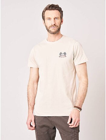 T-shirt regular homme en 100% coton jersey imprimé crâne racing 'Deeluxe'