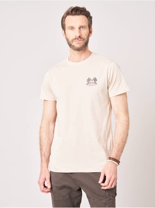 T-shirt regular homme en 100% coton jersey imprimé crâne racing  'Deeluxe' - Kiabi