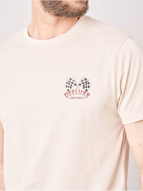 T-shirt regular homme en 100% coton jersey imprimé crâne racing  'Deeluxe' - Kiabi