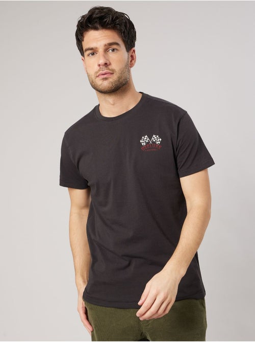 T-shirt regular homme en 100% coton jersey imprimé crâne racing  'Deeluxe' - Kiabi