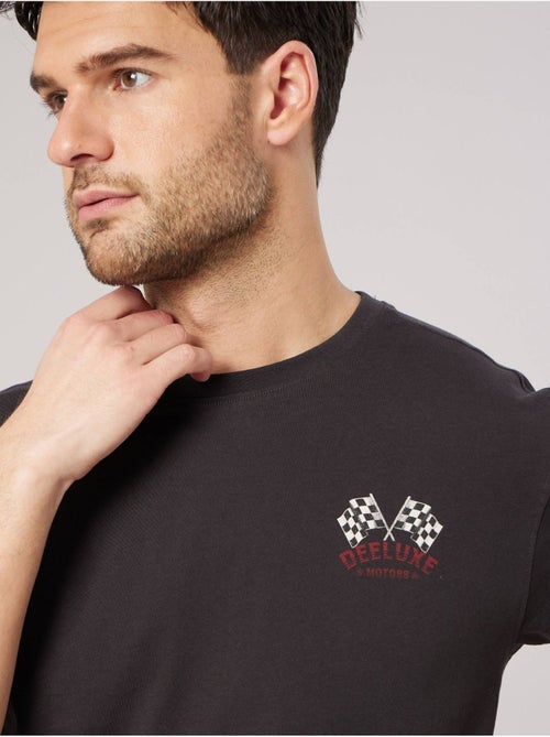 T-shirt regular homme en 100% coton jersey imprimé crâne racing  'Deeluxe' - Kiabi