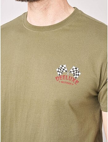 T-shirt regular homme en 100% coton jersey imprimé crâne racing 'deeluxe'