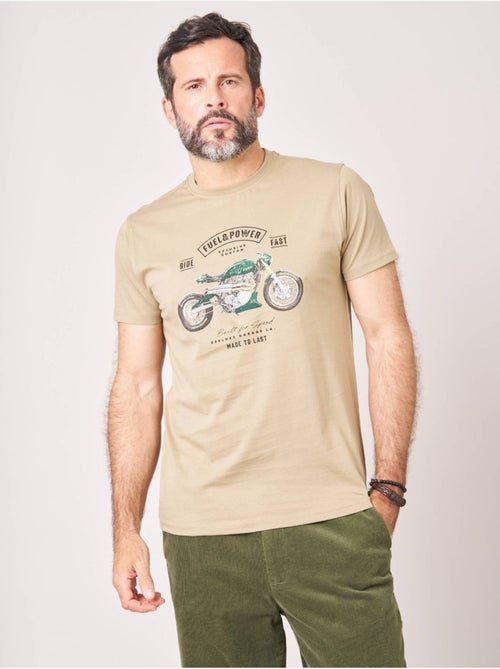 T-shirt regular homme en 100% coton jersey imprimé moto vintage 'Deeluxe' - Kiabi