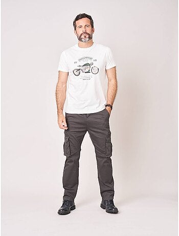 T-shirt regular homme en 100% coton jersey imprimé moto vintage 'deeluxe'