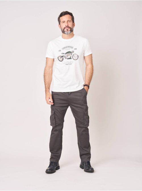 T-shirt regular homme en 100% coton jersey imprimé moto vintage 'Deeluxe' - Kiabi