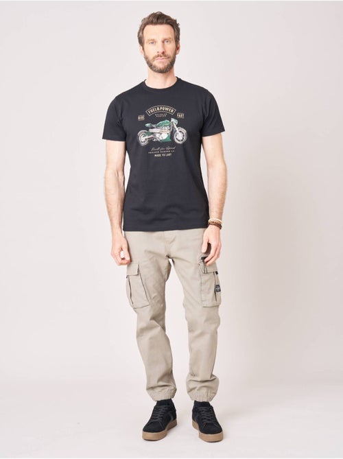 T-shirt regular homme en 100% coton jersey imprimé moto vintage 'Deeluxe' - Kiabi