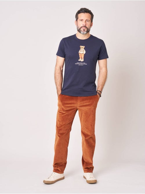 T-shirt regular homme en 100% coton jersey imprimé ours 'Deeluxe' - Kiabi