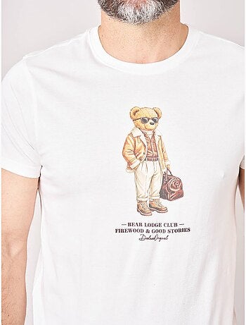 T-shirt regular homme en 100% coton jersey imprimé ours 'Deeluxe'