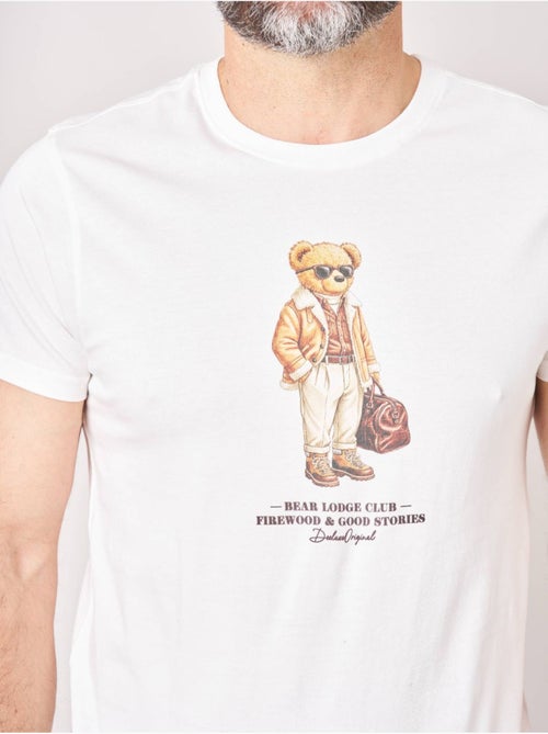 T-shirt regular homme en 100% coton jersey imprimé ours 'Deeluxe' - Kiabi