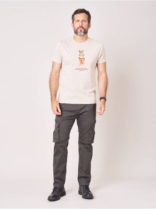 T-shirt regular homme en 100% coton jersey imprimé ours 'Deeluxe' - Kiabi