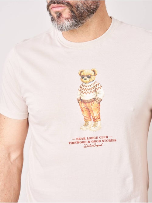 T-shirt regular homme en 100% coton jersey imprimé ours 'Deeluxe' - Kiabi