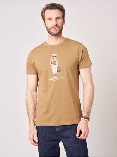 T-shirt regular homme en 100% coton jersey imprimé ours 'Deeluxe' - Kiabi