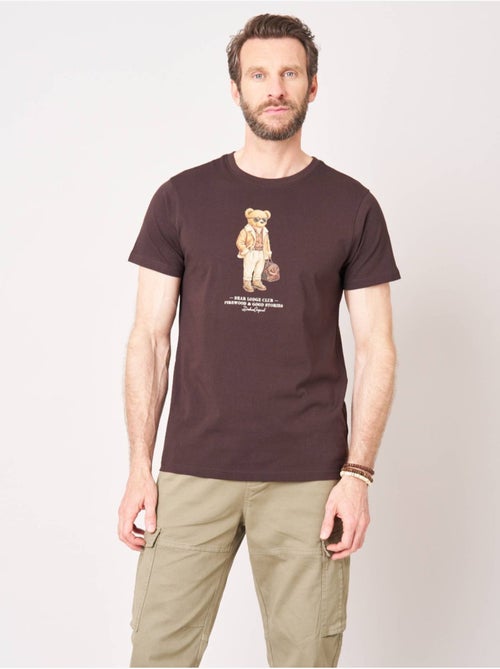T-shirt regular homme en 100% coton jersey imprimé ours 'Deeluxe' - Kiabi
