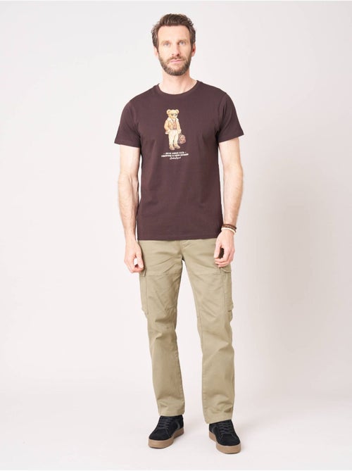 T-shirt regular homme en 100% coton jersey imprimé ours 'Deeluxe' - Kiabi