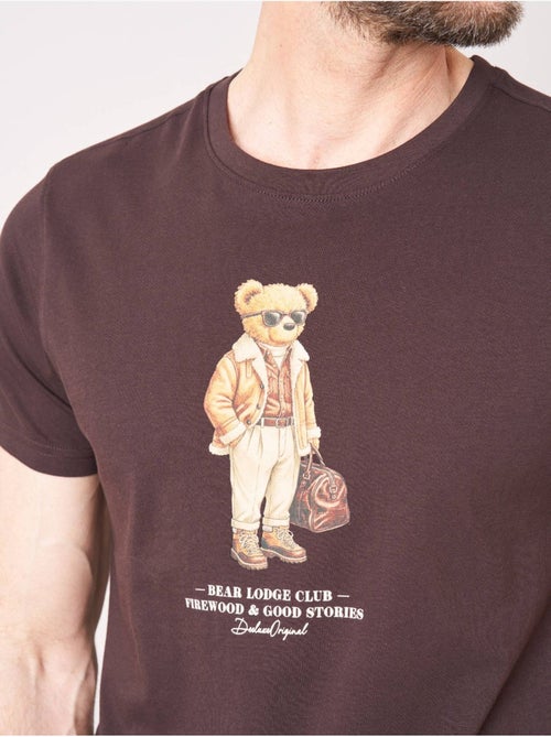 T-shirt regular homme en 100% coton jersey imprimé ours 'Deeluxe' - Kiabi
