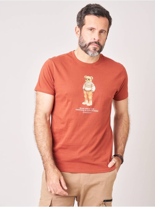 T-shirt regular homme en 100% coton jersey imprimé ours 'Deeluxe' - Kiabi