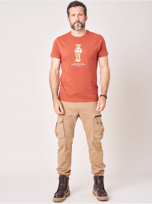 T-shirt regular homme en 100% coton jersey imprimé ours 'Deeluxe' - Kiabi