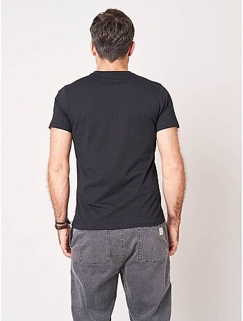 T-shirt regular homme en 100% coton jersey imprimé tête de mort à motif floral 'deeluxe'