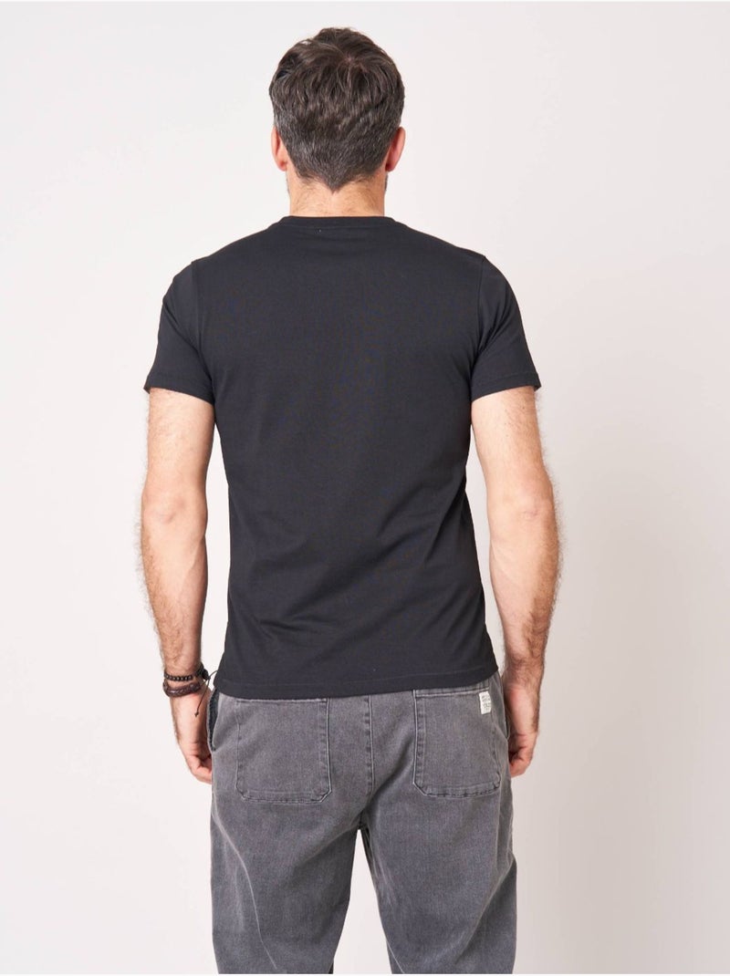 T-shirt regular homme en 100% coton jersey imprimé tête de mort à motif floral 'Deeluxe' Noir - Kiabi