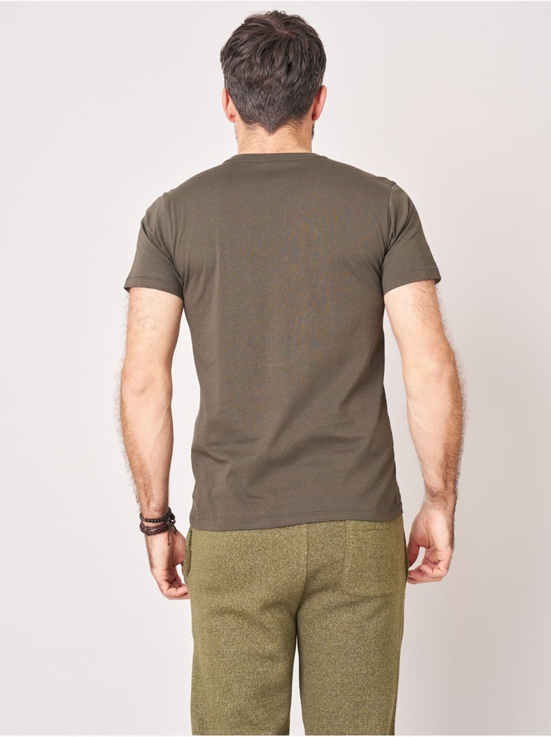 T-shirt regular homme en jersey 100% coton imprimé tête de mort à motif floral 'deeluxe' Vert foncé - Kiabi